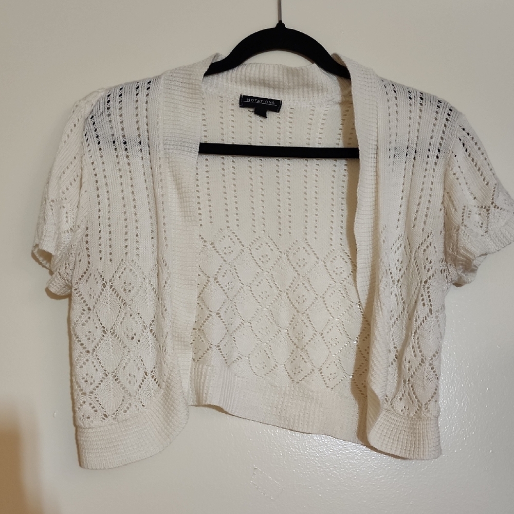 Charlotte Russe Cream Open-Knit Shrug